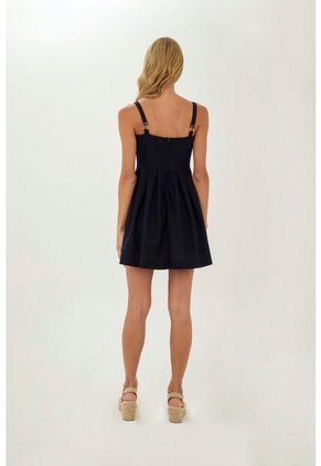 Vestido Corto Serene Azul Oscuro Mercedes Campuzano