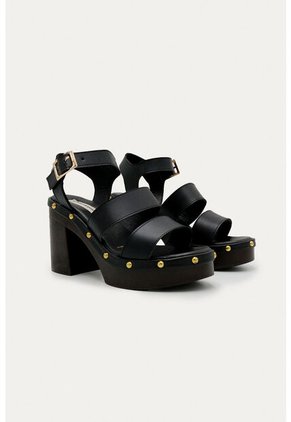 Sandalia Tacon Alma Negro Mercedes Campuzano