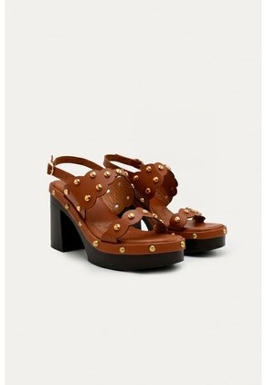 Sandalia Tacon Elsa Miel Mercedes Campuzano