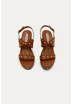 Sandalia Tacon Elsa Miel Mercedes Campuzano