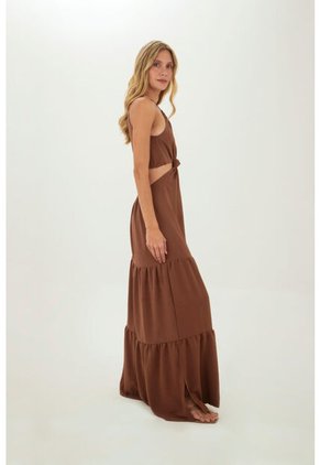 Vestido Largo Sophie Cafe Mercedes Campuzano