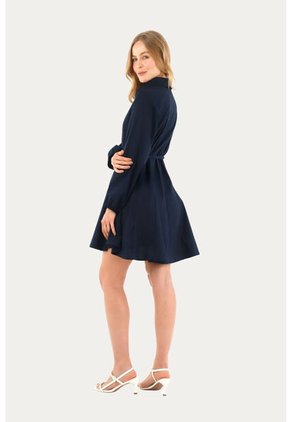 Vestido Corto Oasis Azul Oscuro Mercedes Campuzano