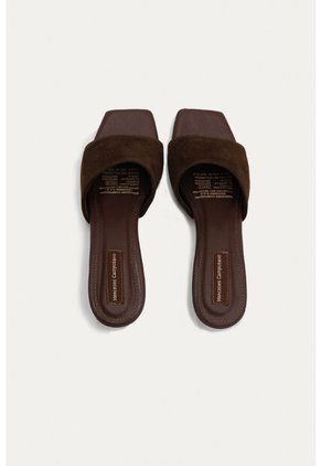 Sandalia Tacon Lila Café Mercedes Campuzano