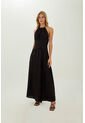 Vestido Largo Leah Negro Mercedes Campuzano de Mercedes Campuzano