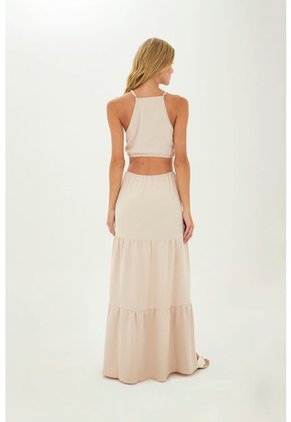 Vestido Largo Sophie Beige Mercedes Campuzano