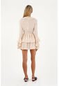 Vestido Corto Auraluna Beige Mercedes Campuzano de Mercedes Campuzano
