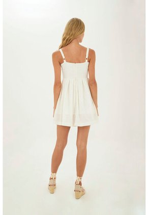 Vestido Corto Serene Marfil Mercedes Campuzano