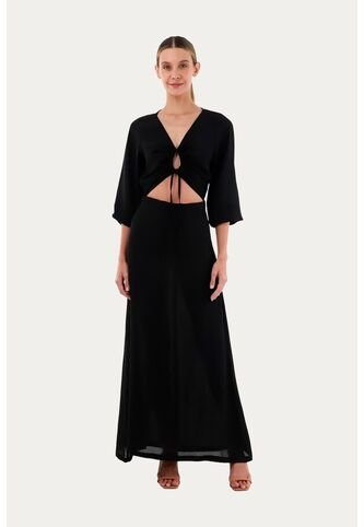 Vestido Largo Danna Negro Mercedes Campuzano Mercedes Campuzano