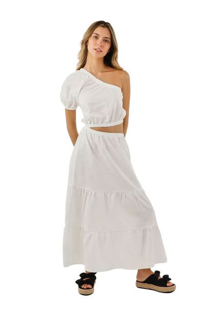 Vestido Largo Cala Blanco Mercedes Campuzano