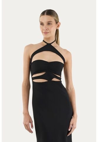 Vestido Largo Amara Negro Mercedes Campuzano Mercedes Campuzano