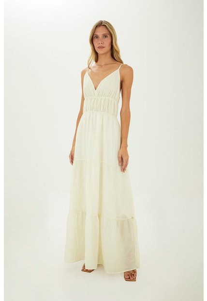 Vestido Largo Mirage Marfil Mercedes Campuzano