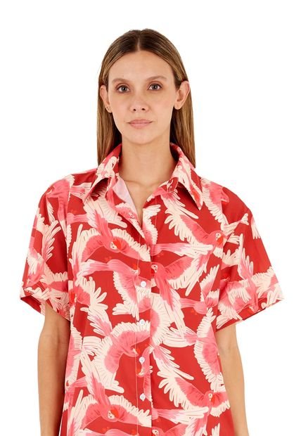 Camisa Alexa Aves_Roj Mercedes Campuzano