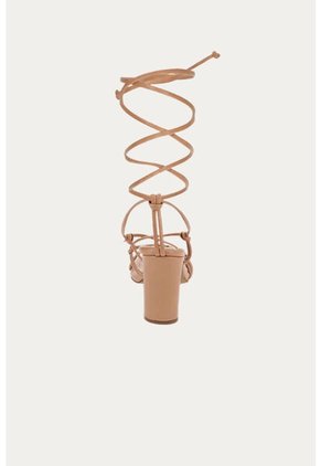 Sandalia Tacón Amelia Beige Mercedes Campuzano