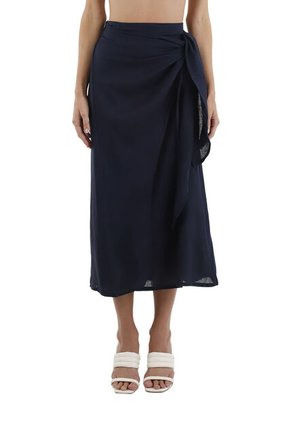 Falda Larga Giselle Azul Oscuro Mercedes Campuzano