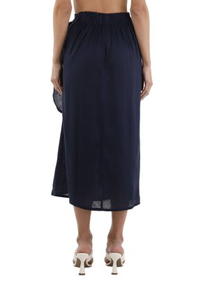 Falda Larga Giselle Azul Oscuro Mercedes Campuzano