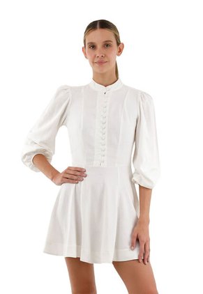 Vestido Corto Juliette Marfil Mercedes Campuzano