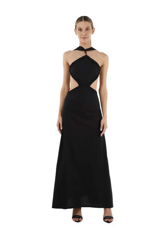 Vestido Largo Lorde Negro Mercedes Campuzano Mercedes Campuzano