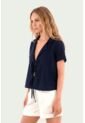 Camisa Cabo Azul Oscuro Mercedes Campuzano de Mercedes Campuzano