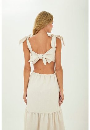 Vestido Largo Muse Beige Mercedes Campuzano