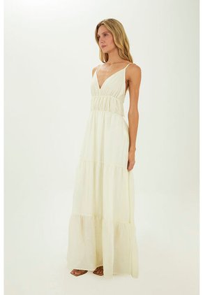 Vestido Largo Mirage Marfil Mercedes Campuzano