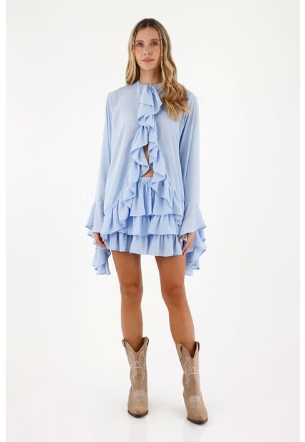 Camisa Aurea  Azul Claro Mercedes Campuzano