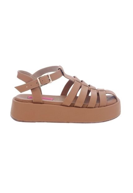 Sandalia Plataforma Chloe Beige Mercedes Campuzano