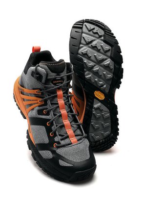 Bota Outdoor Gris-Negro-Naranja Merrell Hinking Trekking