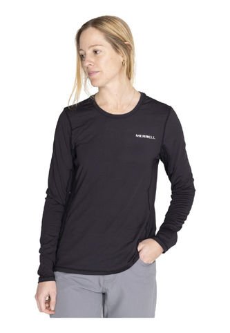 Camiseta Negro Mujer LONG SLEEVE FIRST LA WFL001-AN4 Merrell Merrell