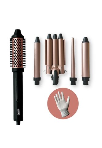 Kit Rizador 5 En 1 Mertec Ceramica Turmalina Velvet Rose Mertec