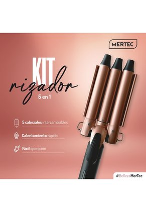 Kit Rizador 5 En 1 Mertec Ceramica Turmalina Velvet Rose