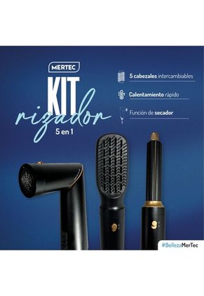 Cepillo Secador Multifuncional MERTEC 5 En 1 MT-039B Negro