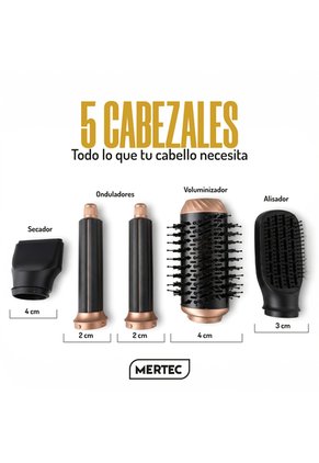 Cepillo Secador Multifuncional Y Convertible Mertec 5 En 1 Luna Bloom 