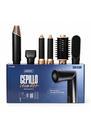 Cepillo Secador Multifuncional Y Convertible Mertec 5 En 1 Luna Bloom 