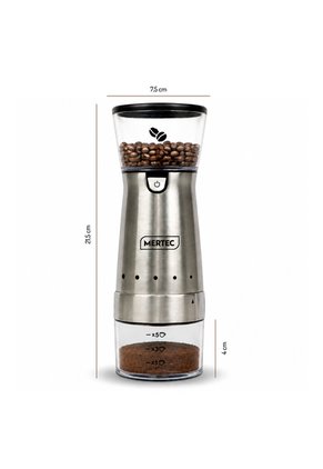 Molino De Café Mertec Portátil Recargable USB Acero Inoxidable