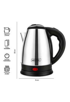 Jarra Hervidor De Agua Electrico Mertec 2L Acero Inoxidable