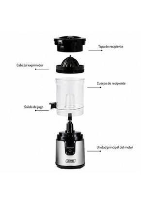  Exprimidor De Cítricos Mertec Eléctrico Y Automático Acero Inoxidable 350ml
