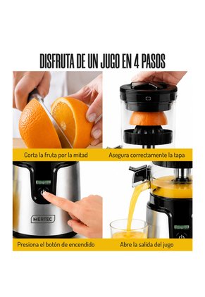  Exprimidor De Cítricos Mertec Eléctrico Y Automático Acero Inoxidable 350ml