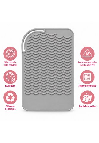 Tapete De Silicona Resistente Al Calor Para Plancha, Rizador Y Secador De Cabello Gris Mertec