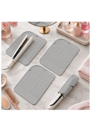 Tapete De Silicona Resistente Al Calor Para Plancha, Rizador Y Secador De Cabello Gris