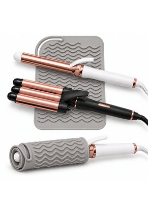 Tapete De Silicona Resistente Al Calor Para Plancha, Rizador Y Secador De Cabello Gris