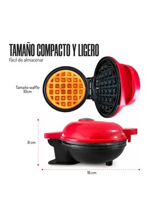 Mini Waflera Mertec Antiaherente Roja