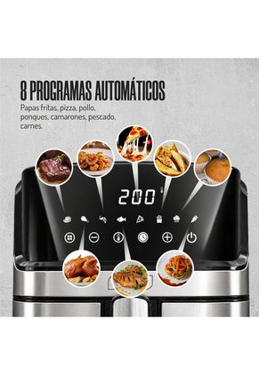 Freidora De Aire Digital Mertec 6.5L Con Visor Y Pantalla Tactil
