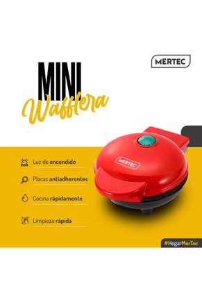 Mini Waflera Mertec Antiaherente Roja