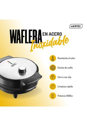 Waflera Mertec Acero Inoxidable Antiadherente