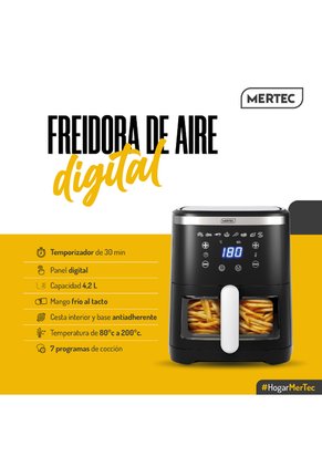 Freidora De Aire Digital Mertec 4.2L Con Visor Y Pantalla Tactil