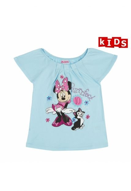 Camiseta Mic Minnie Azul Claro