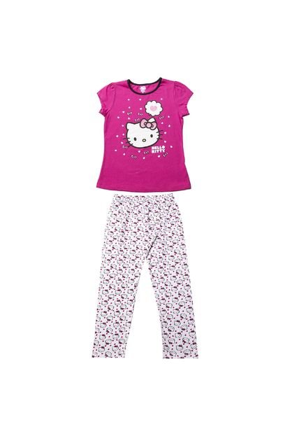 Pijama Mic Niña Hello Kitty Fucsia-Blanco