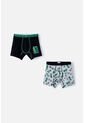 Pack X2 Boxer Minecraft Negro Y Gris Jaspe Para Niño 12 de MINECRAFT