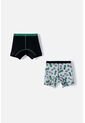 Pack X2 Boxer Minecraft Negro Y Gris Jaspe Para Niño 12 de MINECRAFT