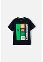 Camiseta De Minecraft Negra Estampada En Frente Para Niño 10 de MINECRAFT